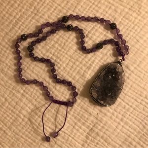 Amethyst geode necklace